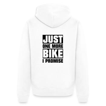 just one more bike - Unisex Premium Bio Zip Hoodie - Weiß - Hinten - Thijin (182cm)