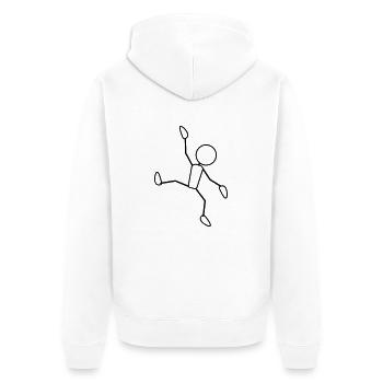 happy_dancing_1c - Unisex Premium Organic Zip Hoodie - white - Back - Thijin (182cm)