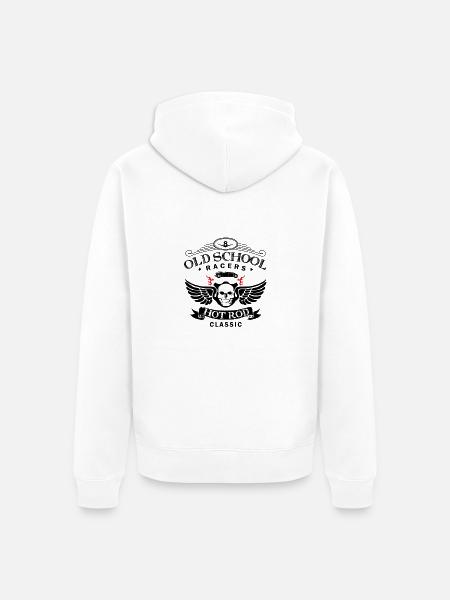 Oldschool Hot Rod Racing - Unisex Premium Bio Zip Hoodie - Weiß