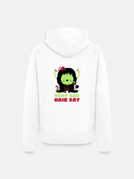 bad_hair_day - Unisex Premium Organic Zip Hoodie - white