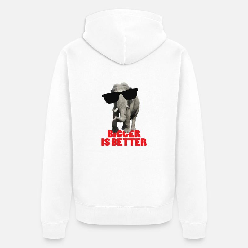 bigger_is_better - Veste à capuche bio Premium Unisexe - blanc