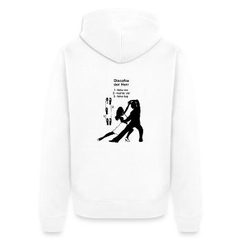 discofox - der Herr - Unisex Premium Bio Zip Hoodie - Weiß - Hinten - Thijin (182cm)