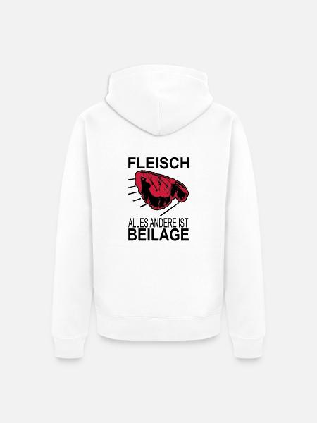 meat everything else is garnish - Unisex Premium Organic Zip Hoodie - white