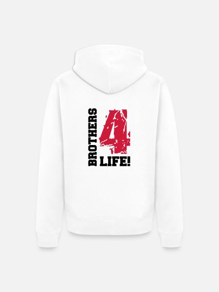 brothers_4_life_bv2 - Unisex Premium Organic Zip Hoodie - white