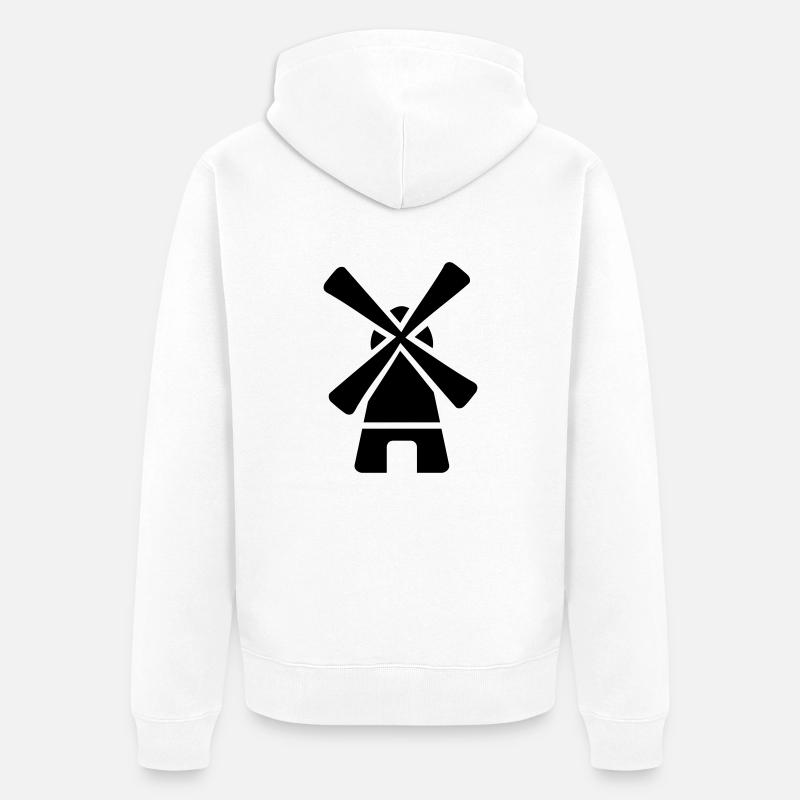 Moulin à vent - Veste à capuche bio Premium Unisexe - blanc