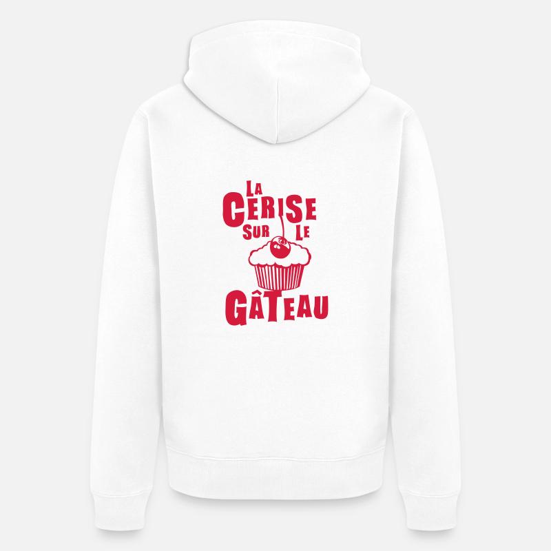 cerise sur gateau expression - Veste à capuche bio Premium Unisexe - blanc