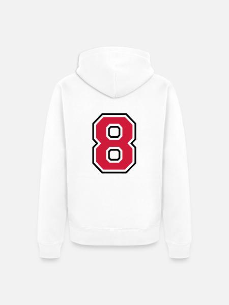 Number eight - 8 - Unisex Premium Organic Zip Hoodie - white