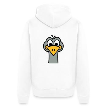 Autruche - Veste à capuche bio Premium Unisexe - blanc - Dos - Thijin (182cm)