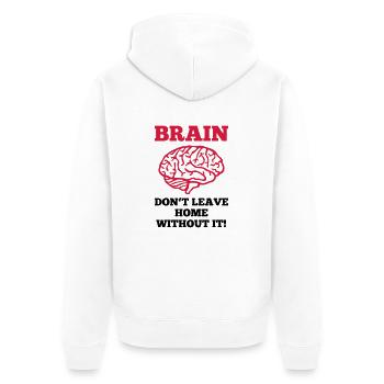 Brain - Unisex Premium Organic Zip Hoodie - white - Back - Thijin (182cm)