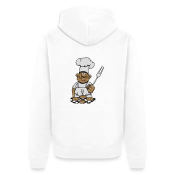 barbecue cuire cuisine barbecue - Veste à capuche bio Premium Unisexe - blanc - Dos - Thijin (182cm)