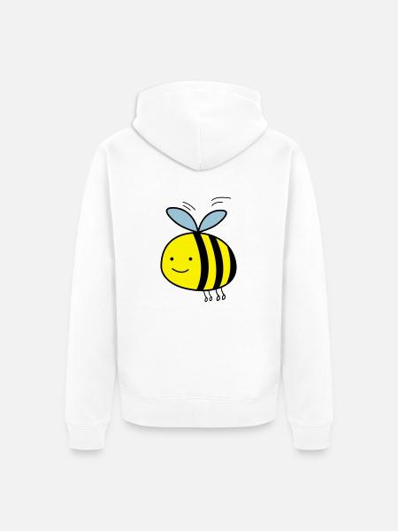comic_biene_002 - Unisex Premium Organic Zip Hoodie - white