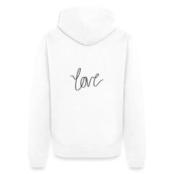 Love Liebe - Unisex Premium Organic Zip Hoodie - white - Back - Thijin (182cm)