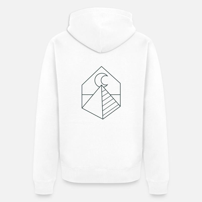 Pyramide BOHO sur la lune - Veste à capuche bio Premium Unisexe - blanc