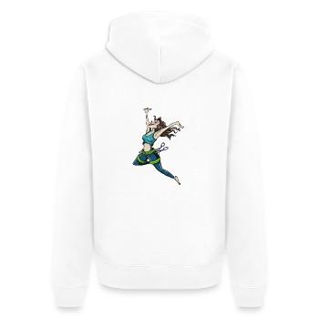 Successful Climb - Unisex Premium Bio Zip Hoodie - Weiß - Hinten - Thijin (182cm)