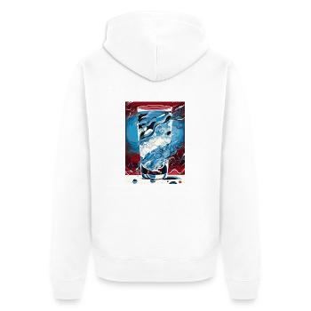 Fumer de l’eau (collection d’œuvres d’art) - Veste à capuche bio Premium Unisexe - blanc - Dos - Thijin (182cm)
