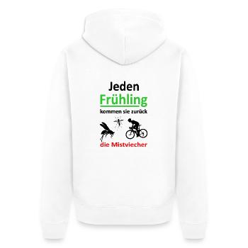 Jeden Frühling... Rennrad- Bike - Unisex Premium Bio Zip Hoodie - Weiß - Hinten - Thijin (182cm)
