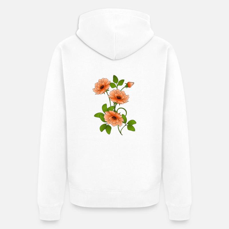Fleur - Veste à capuche bio Premium Unisexe - blanc