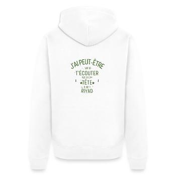 Dans ma Tête je suis à Riyad - Veste à capuche bio Premium Unisexe - blanc - Dos - Thijin (182cm)