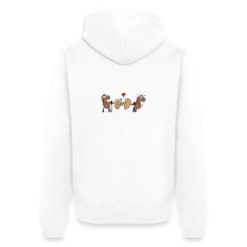 Halbkugelversuch Otto von Guericke - Unisex Premium Bio Zip Hoodie - Weiß - Hinten - Thijin (182cm)