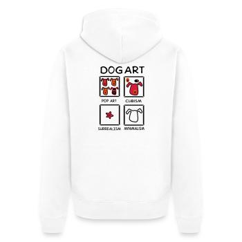 Hund - Unisex Premium Bio Zip Hoodie - Weiß - Hinten - Thijin (182cm)