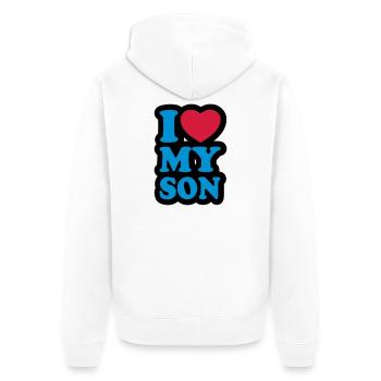 I love my son - Unisex Premium Organic Zip Hoodie - white - Back - Thijin (182cm)
