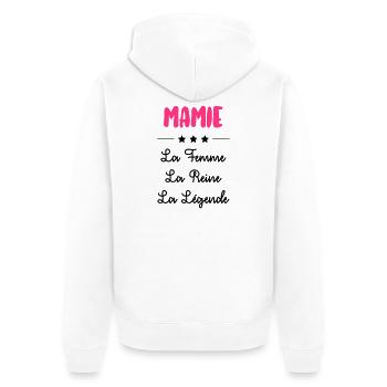 Großmütter / Oma / Mami / Großmutter / Mamy - Unisex Premium Bio Zip Hoodie - Weiß - Hinten - Thijin (182cm)