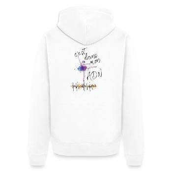 Danse ballet classique : c'est dans mon ADN ! - Veste à capuche bio Premium Unisexe - blanc - Dos - Thijin (182cm)