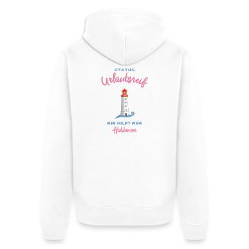Hiddensee, Leuchtturm Dornbusch, Urlaubsreif - Unisex Premium Bio Zip Hoodie - Weiß - Hinten - Thijin (182cm)