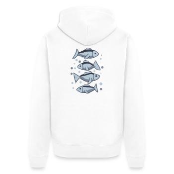 Pisces - Unisex Premium Organic Zip Hoodie - white - Back - Thijin (182cm)