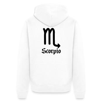 Sternzeichen Skorpion - Unisex Premium Bio Zip Hoodie - Weiß - Hinten - Thijin (182cm)