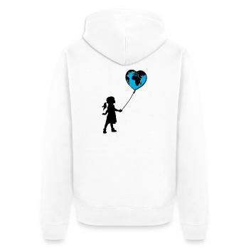 Planète Terre - Veste à capuche bio Premium Unisexe - blanc - Dos - Thijin (182cm)