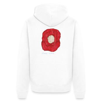 Ein einschläfernder Mohn - Unisex Premium Bio Zip Hoodie - Weiß - Hinten - Thijin (182cm)