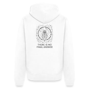 Cicada Infinite Cipher - Unisex Premium Organic Zip Hoodie - white - Back - Thijin (182cm)