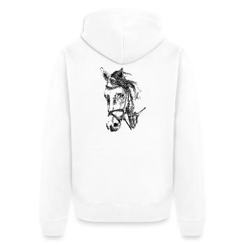 Cheval - Veste à capuche bio Premium Unisexe - blanc - Dos - Thijin (182cm)