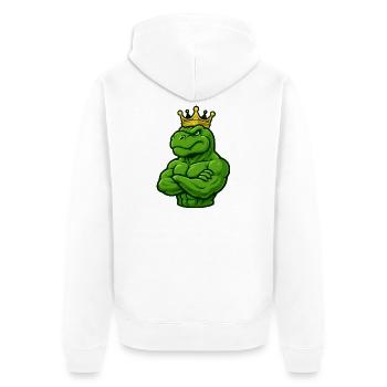 Dinosaure T-Rex fort avec couronne confiante - Veste à capuche bio Premium Unisexe - blanc - Dos - Thijin (182cm)