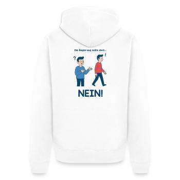 Nein zur Regierung Cartoon - Unisex Premium Bio Zip Hoodie - Weiß - Hinten - Thijin (182cm)