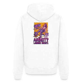 Work? Rather not - Unisex Premium Organic Zip Hoodie - white - Back - Thijin (182cm)