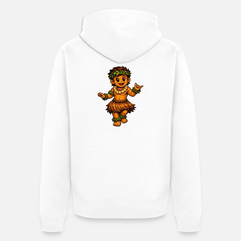 Danseuse de hula style hawaïen - Veste à capuche bio Premium Unisexe - blanc