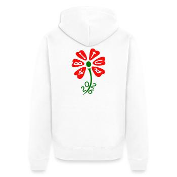 Abitur 2026 - Unisex Premium Bio Zip Hoodie - Weiß - Hinten - Thijin (182cm)