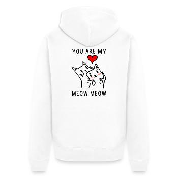 Diction drôle de chat pour la Saint-Valentin - Veste à capuche bio Premium Unisexe - blanc - Dos - Thijin (182cm)