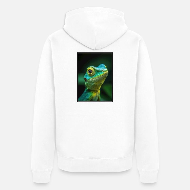 Eidechsen Eidechse - Unisex Premium Bio Zip Hoodie - Weiß