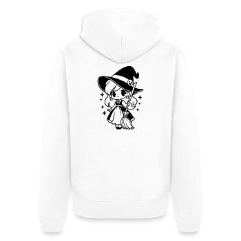 Süße Halloween Hexe - Unisex Premium Bio Zip Hoodie - Weiß - Hinten - Thijin (182cm)