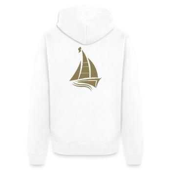 voilier voilier sailor silhouette minimaliste - Veste à capuche bio Premium Unisexe - blanc - Dos - Thijin (182cm)