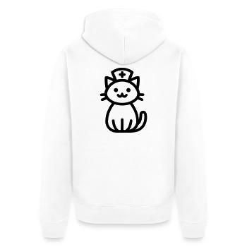 Krankenschwester - Unisex Premium Bio Zip Hoodie - Weiß - Hinten - Thijin (182cm)