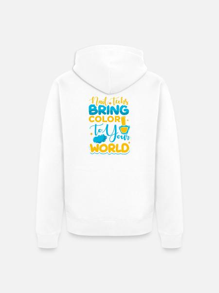 Nageldesigner Nageldesignerin Kosmetik Nagelstudio - Unisex Premium Bio Zip Hoodie - Weiß