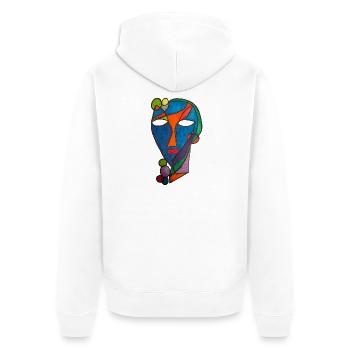 Rivière des Masques Cubistes - Martina Eßer - Veste à capuche bio Premium Unisexe - blanc - Dos - Thijin (182cm)