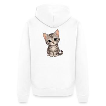 Dear Kitten - Unisex Premium Organic Zip Hoodie - white - Back - Thijin (182cm)