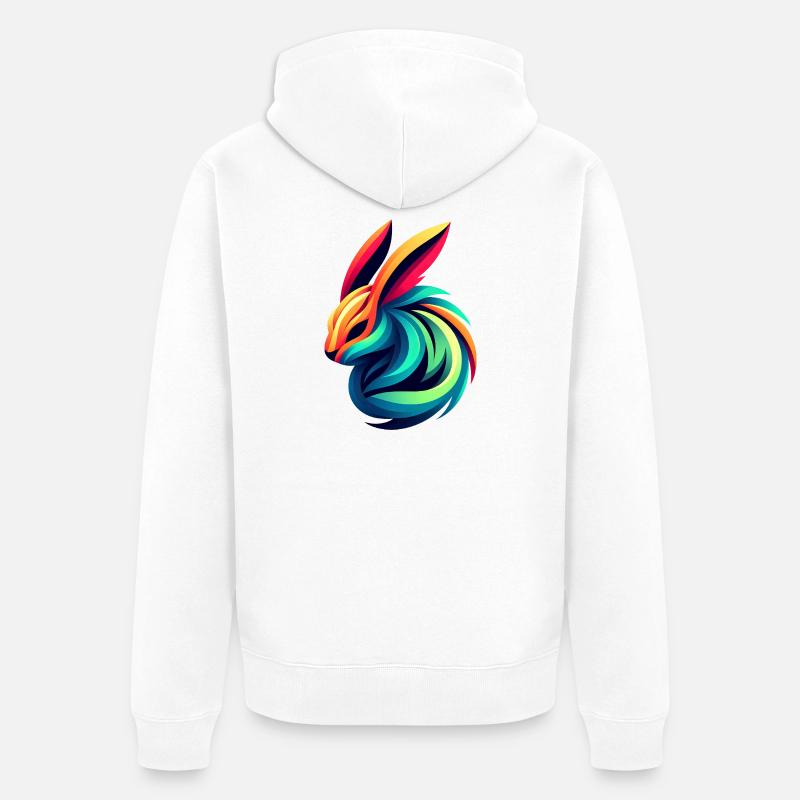 Lapin Couleur Éclatante - Veste à capuche bio Premium Unisexe - blanc