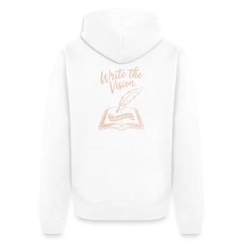 Write the Vision Habakkuk Tee - Unisex Premium Organic Zip Hoodie - white - Back - Thijin (182cm)
