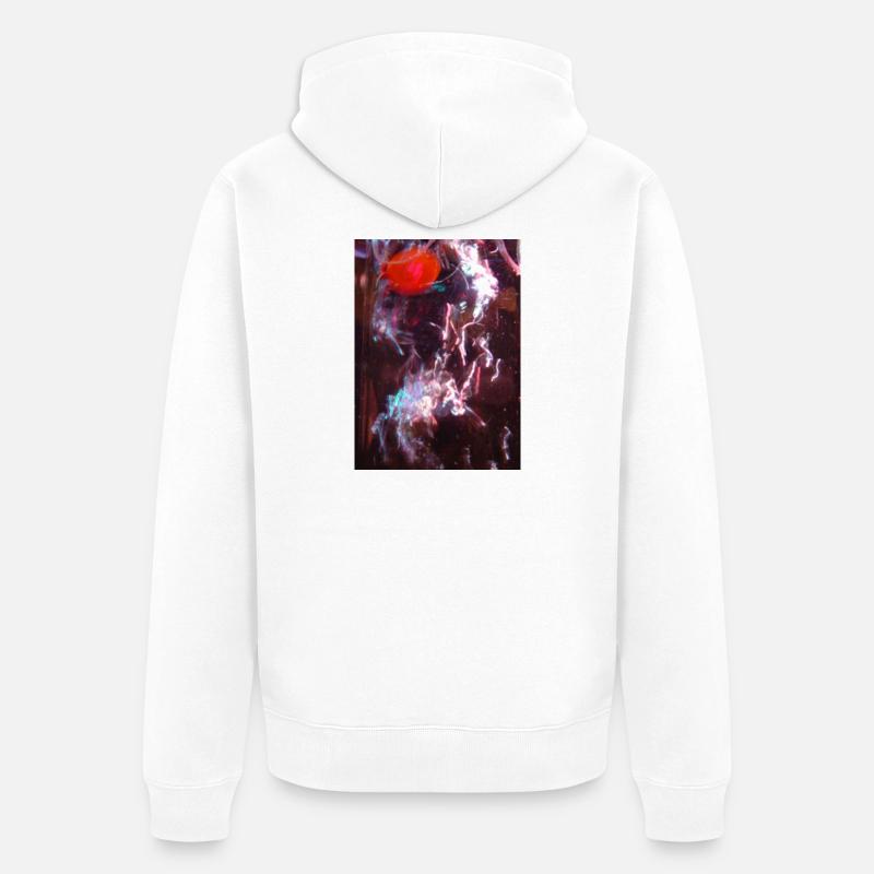 Reflet du fluide néon - Veste à capuche bio Premium Unisexe - blanc
